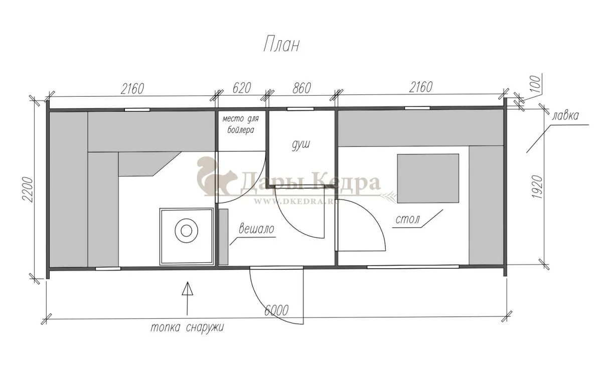 Баня-бочка овальная из кедра 6х2,2 метра